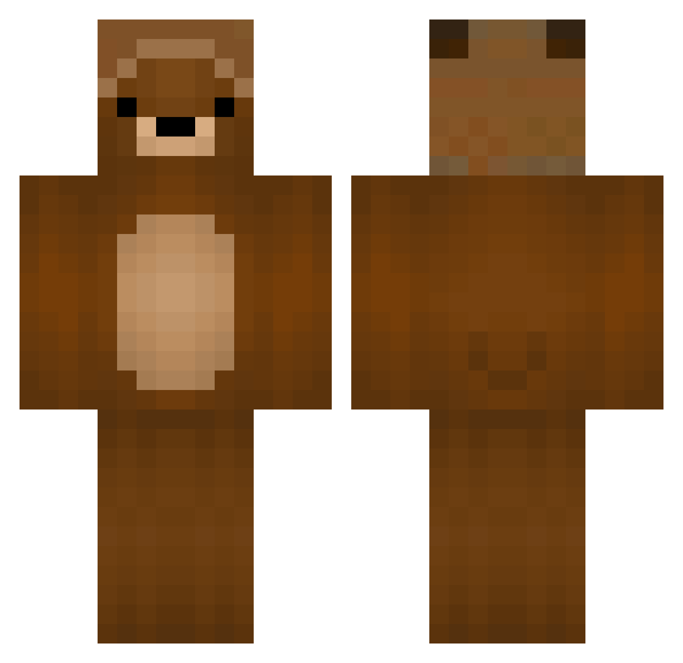 Zaroffe Minecraft skin, front and back view