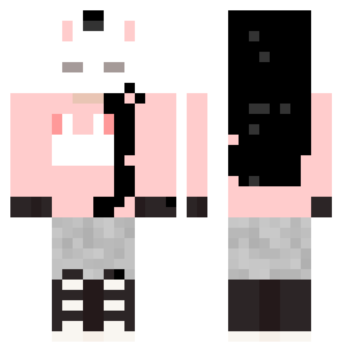 Boogline Minecraft skin, front and back view