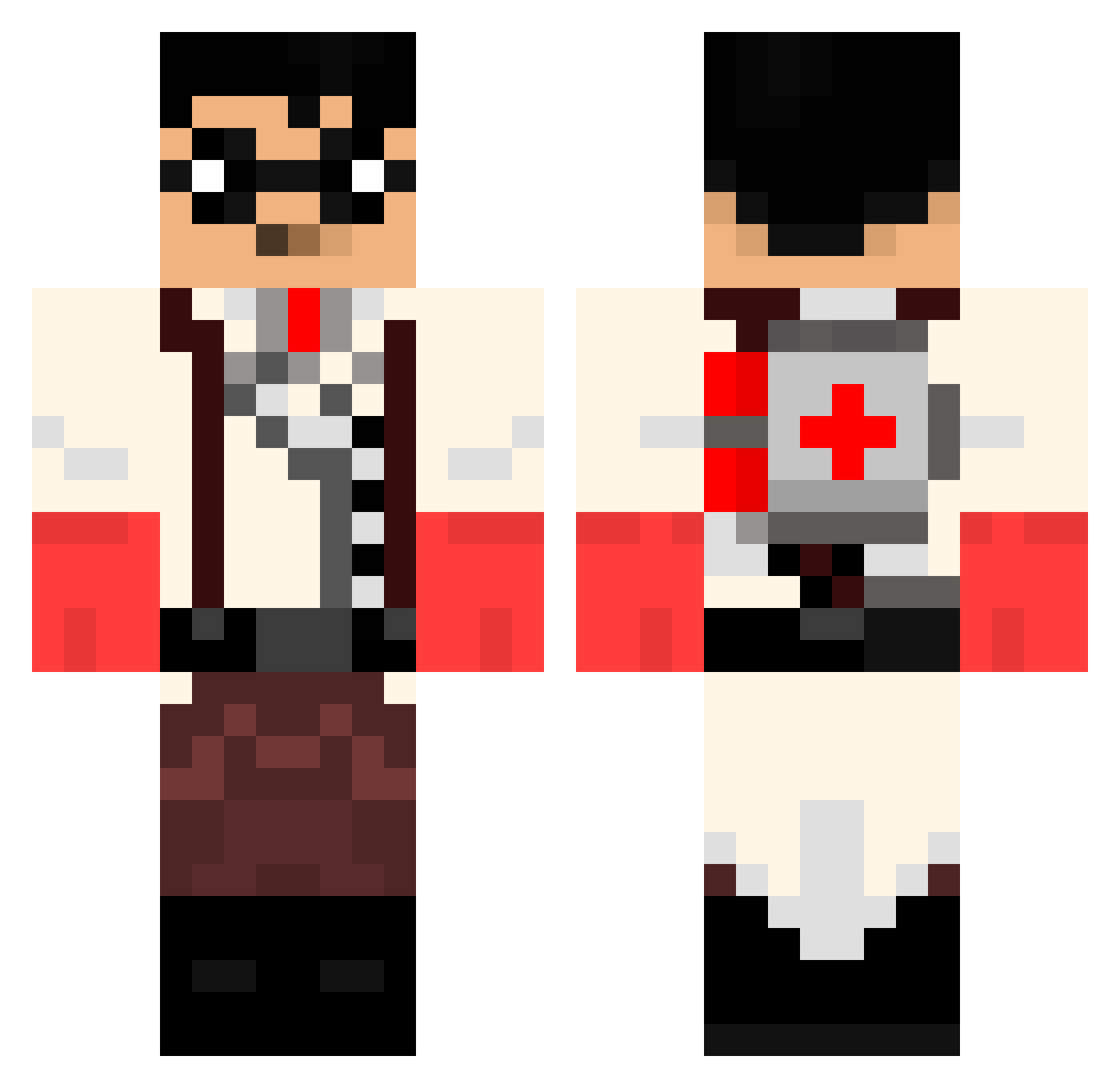 kismet Minecraft skin, front and back view