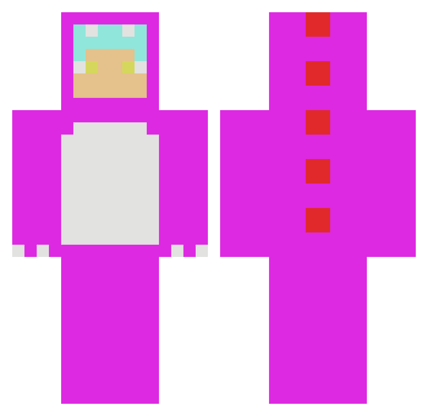 HeFollowYou Minecraft skin, front and back view