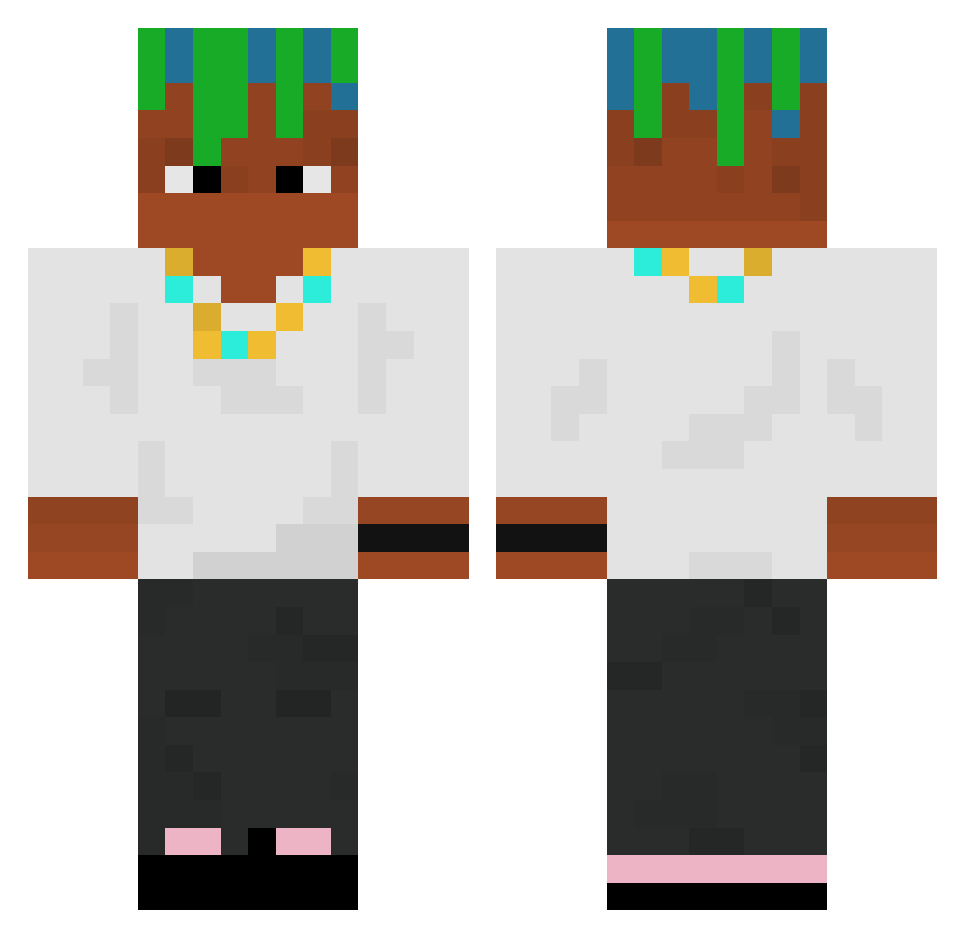 GoordiM01 Minecraft skin, front and back view