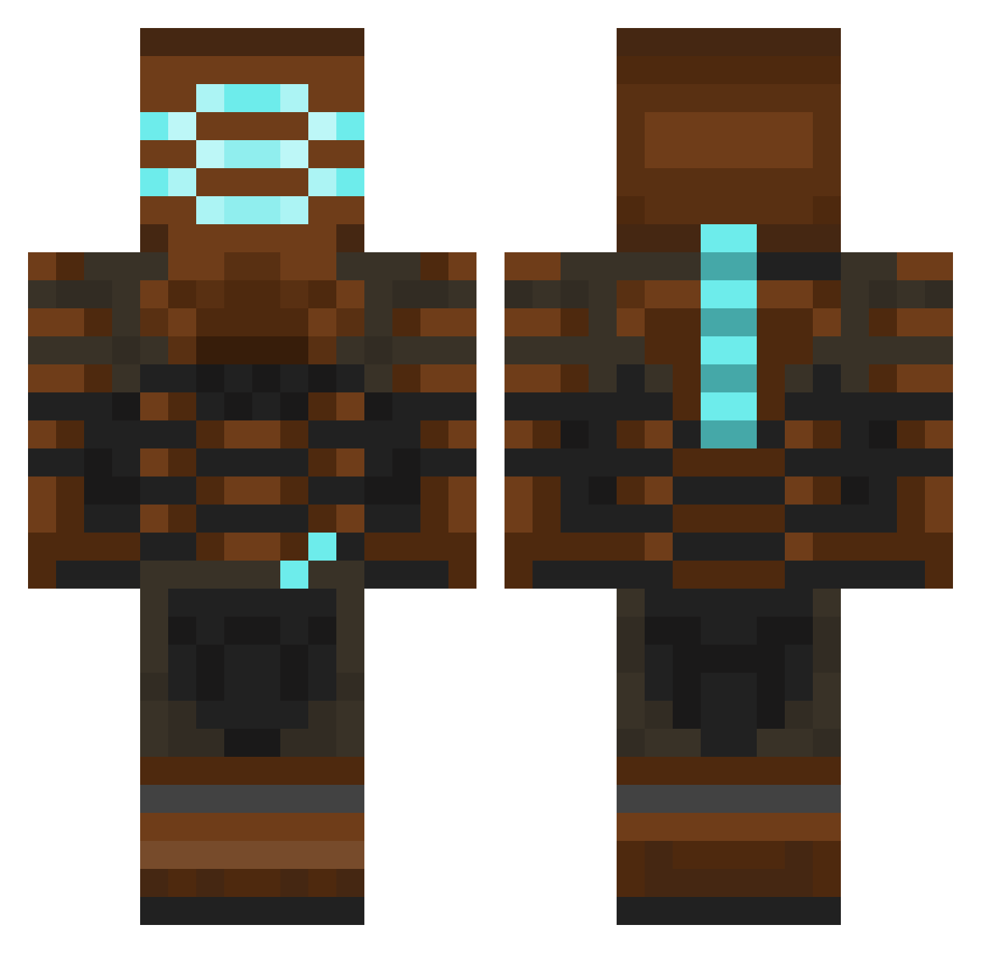 Autointoxication Minecraft skin, front and back view