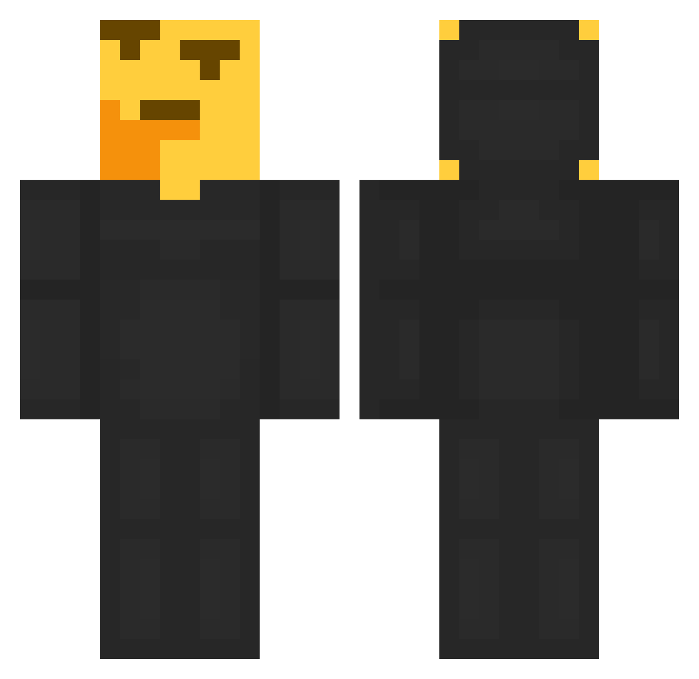 declutch Minecraft skin, front and back view