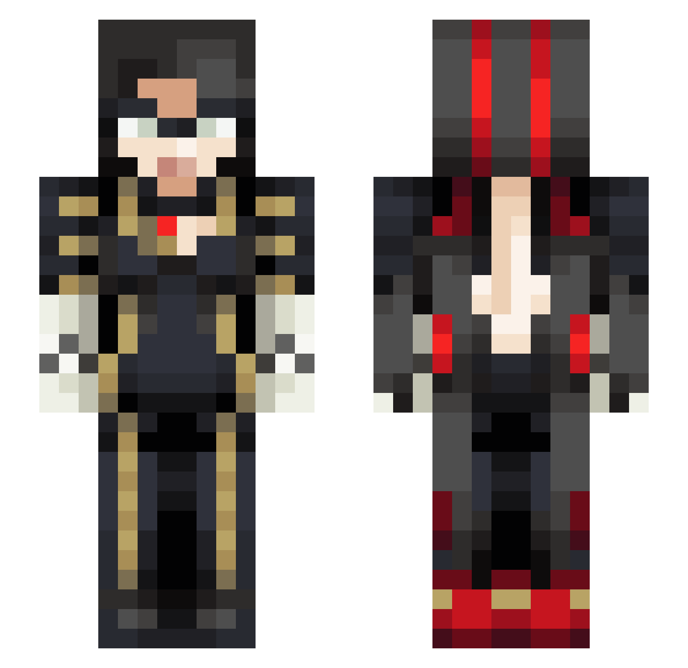 vampzet Minecraft skin, front and back view
