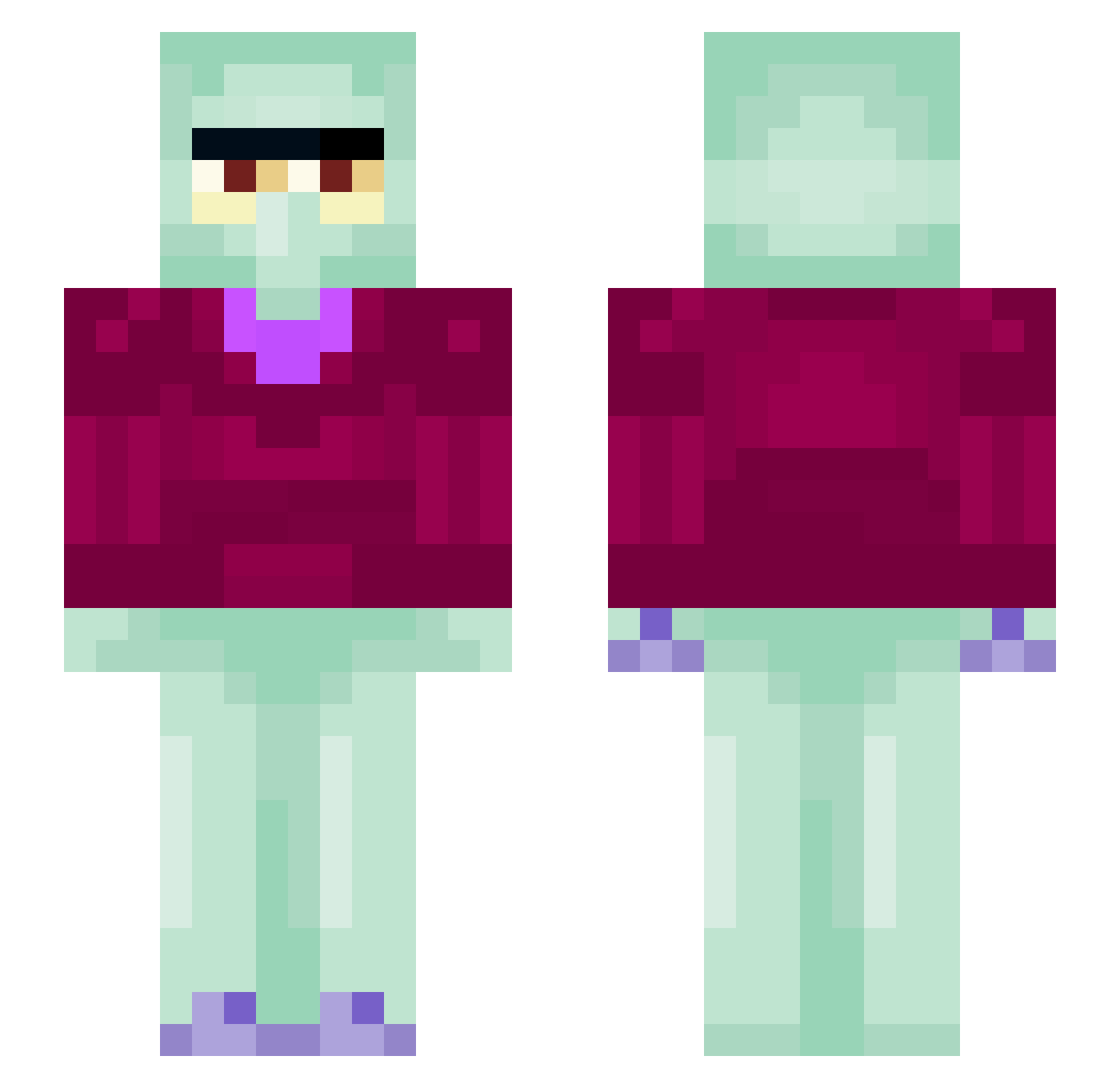 gangminseung Minecraft skin, front and back view