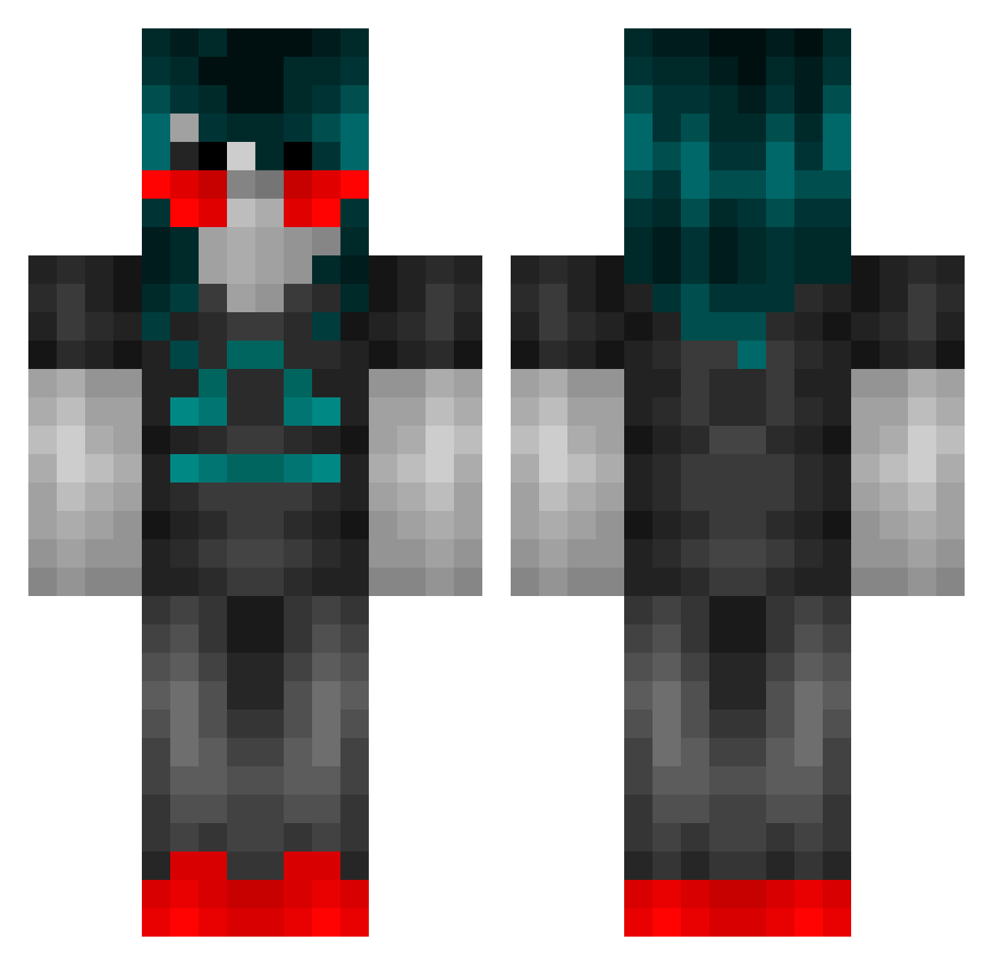 Defter_Dragoon Minecraft skin, front and back view