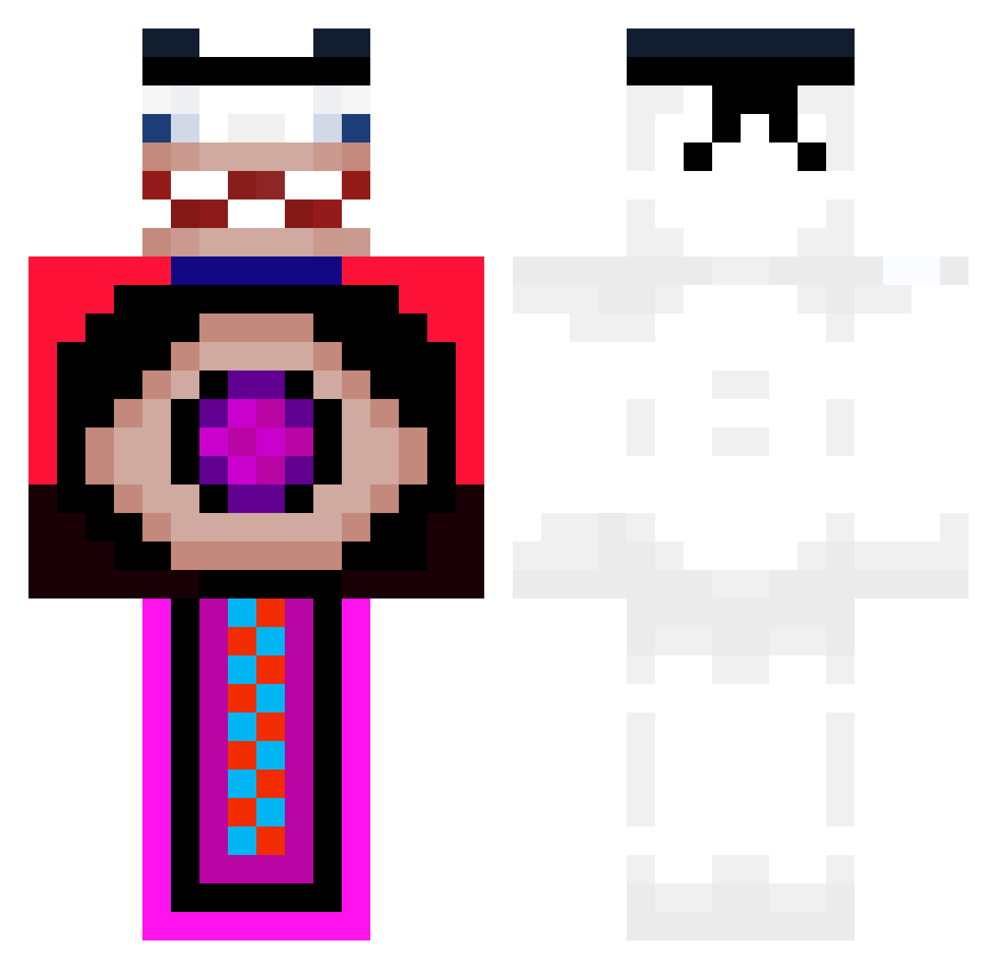 ZPiXelVoidMC Minecraft skin, front and back view