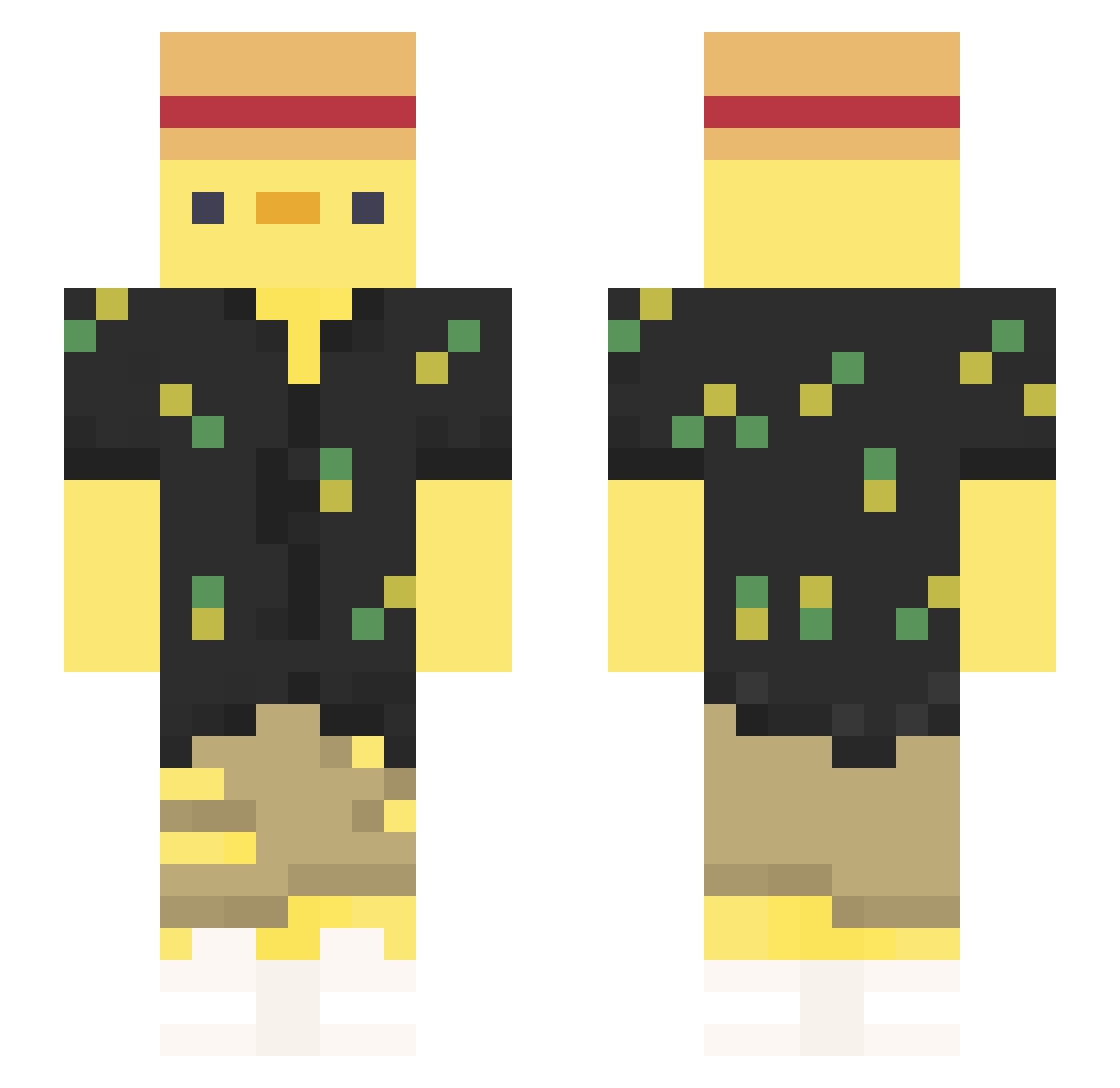 Ze_Bomb6 Minecraft skin, front and back view