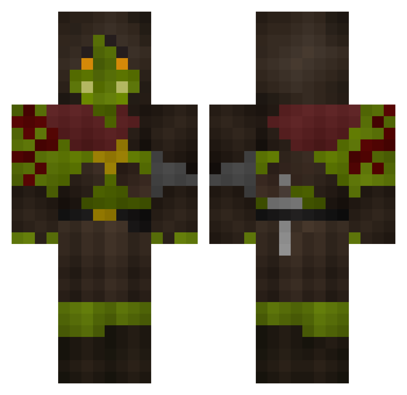 zMacah Minecraft skin, front and back view