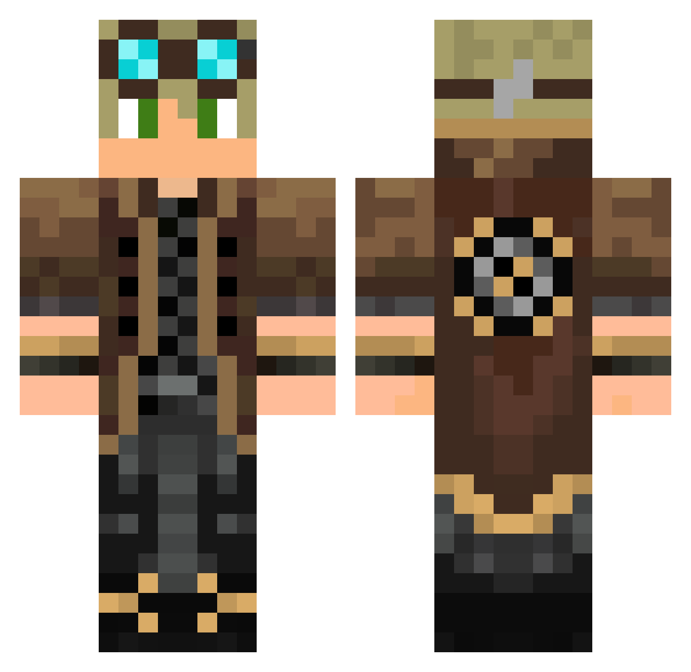 nicrite Minecraft skin, front and back view