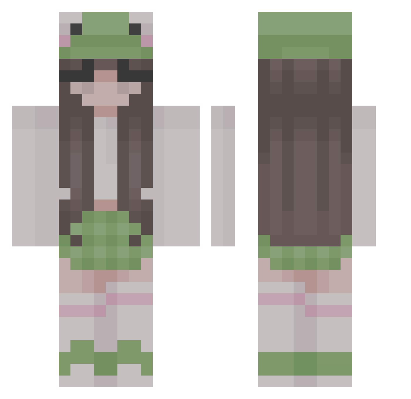 Zukitty0055 Minecraft skin, front and back view