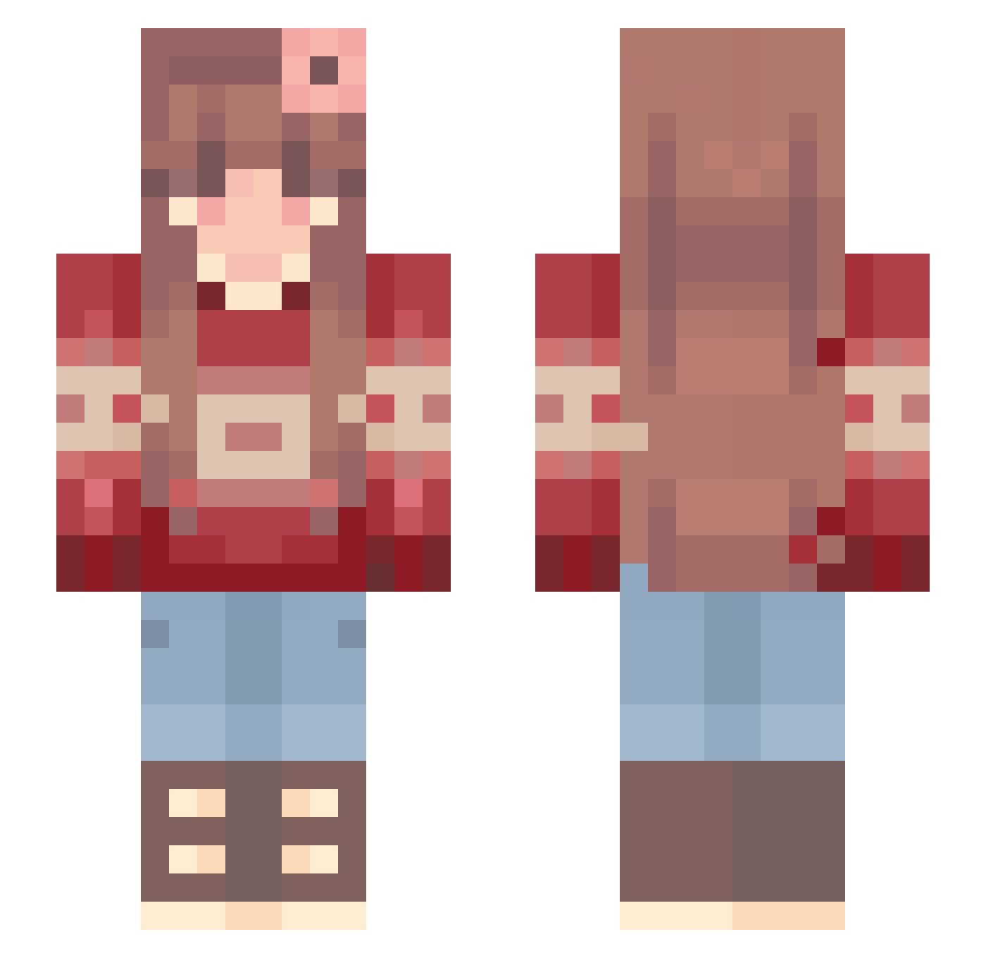 TheCringeGoblin Minecraft skin, front and back view