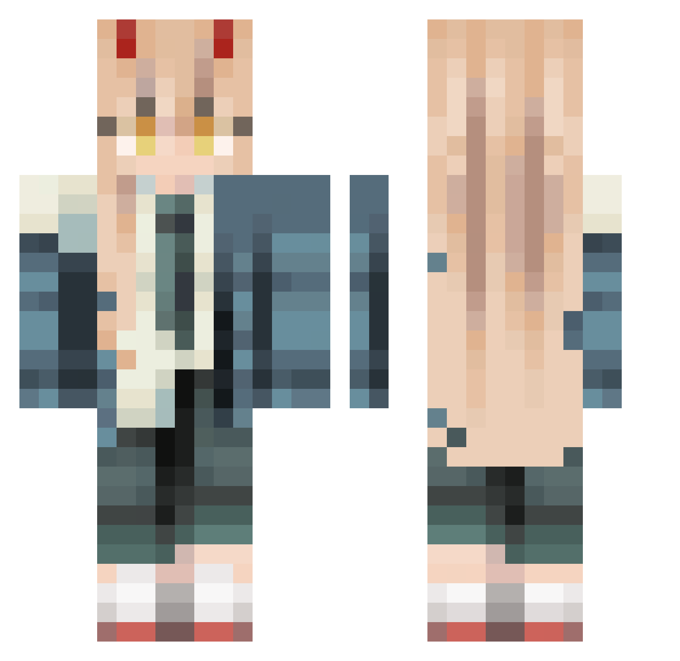 AssassinCF Minecraft skin, front and back view