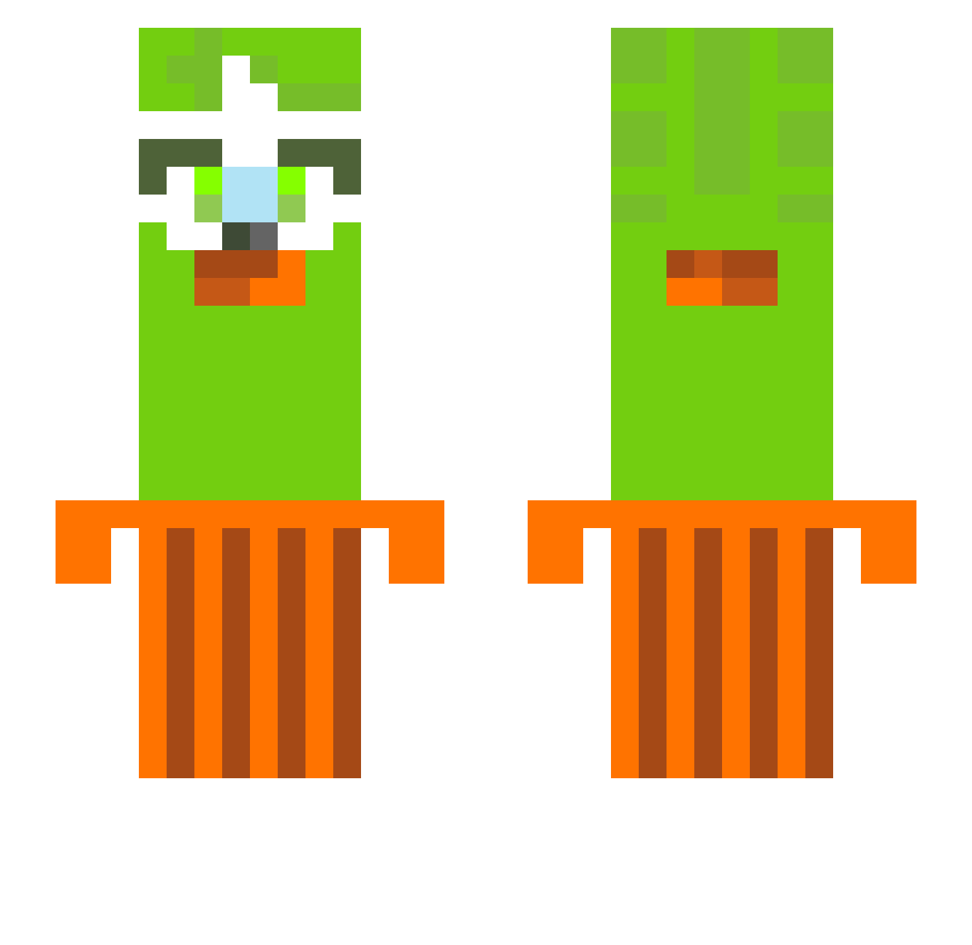 mspaintChef Minecraft skin, front and back view