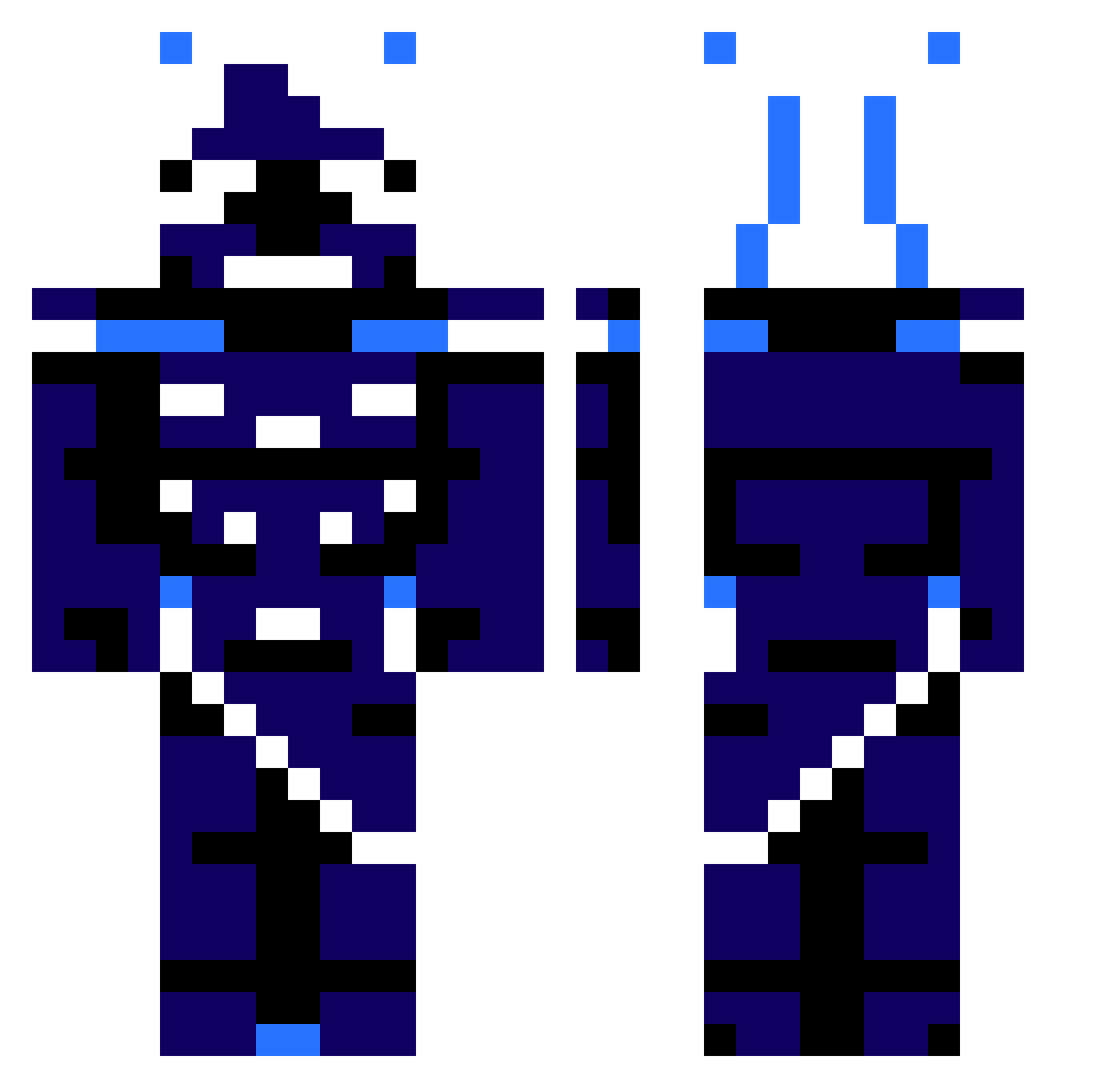 Xenonylon Minecraft skin, front and back view