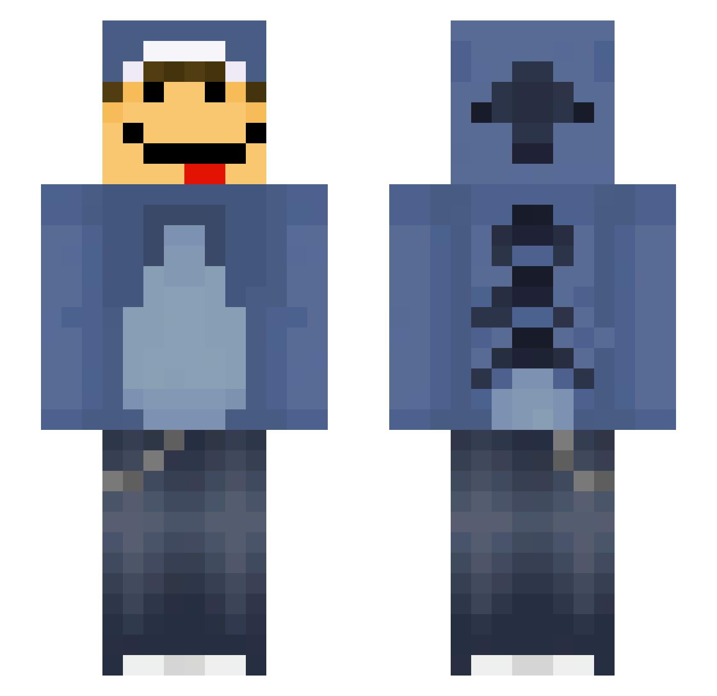 JusLucas Minecraft skin, front and back view