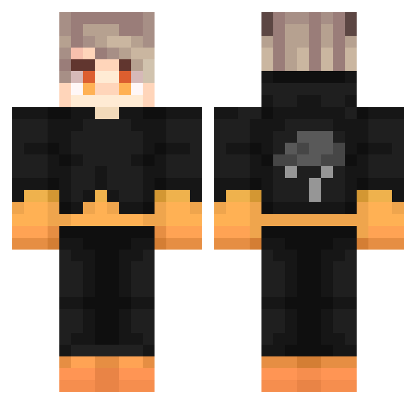 Vincervid Minecraft skin, front and back view