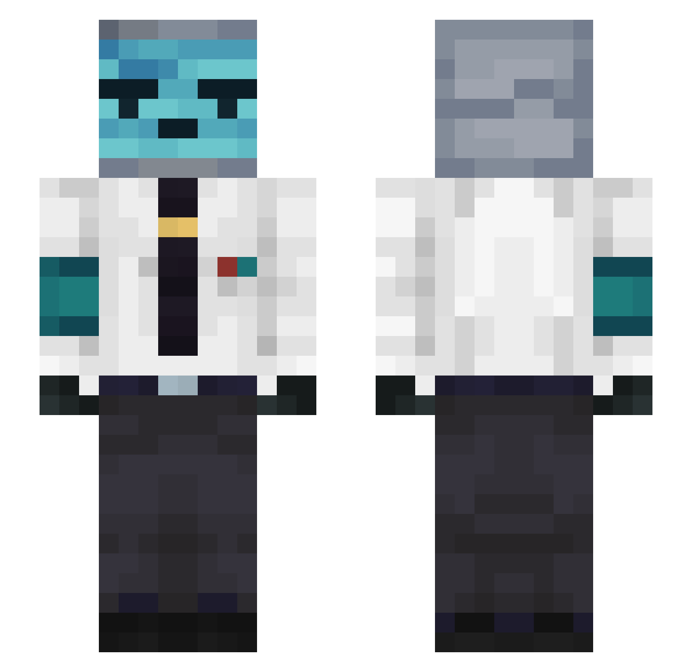 Pijamkin Minecraft skin, front and back view