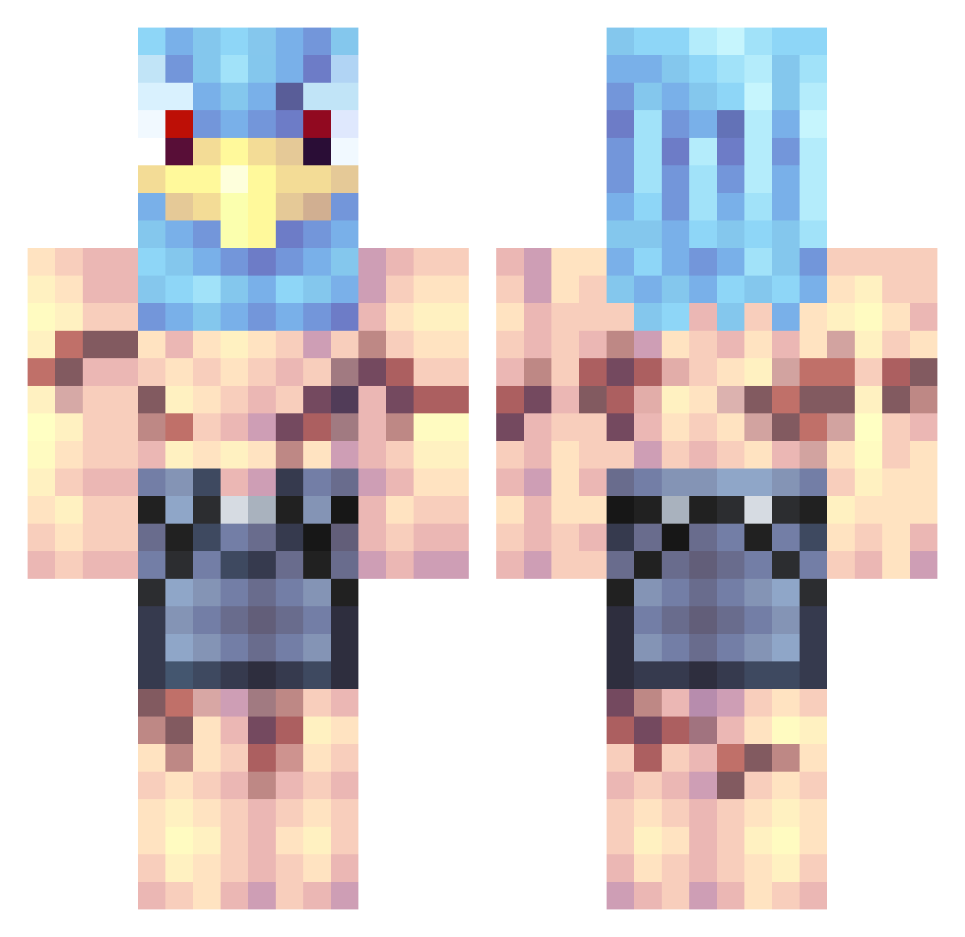 THUNDERDEEP Minecraft skin, front and back view