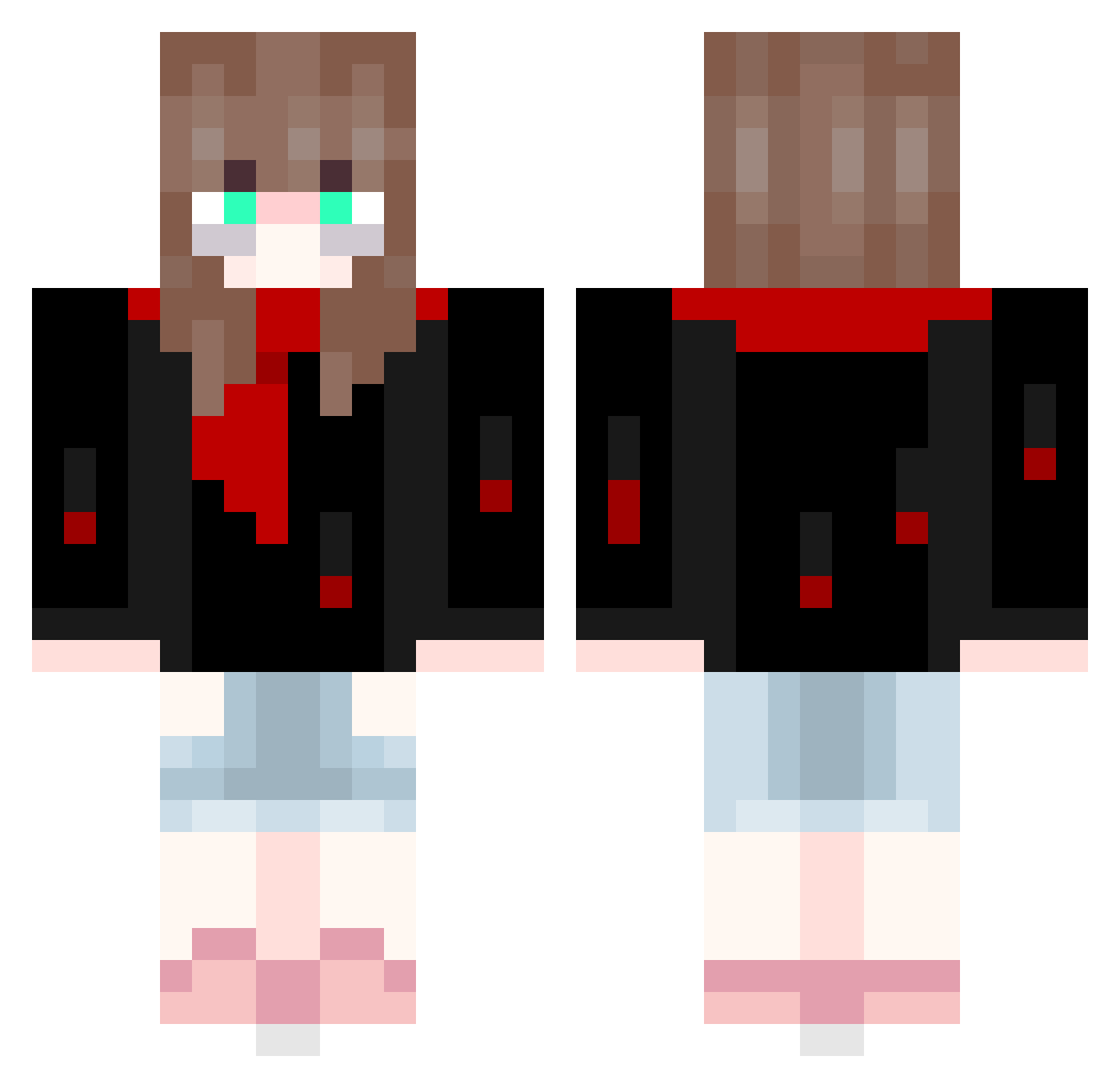 ZimnyCat Minecraft skin, front and back view
