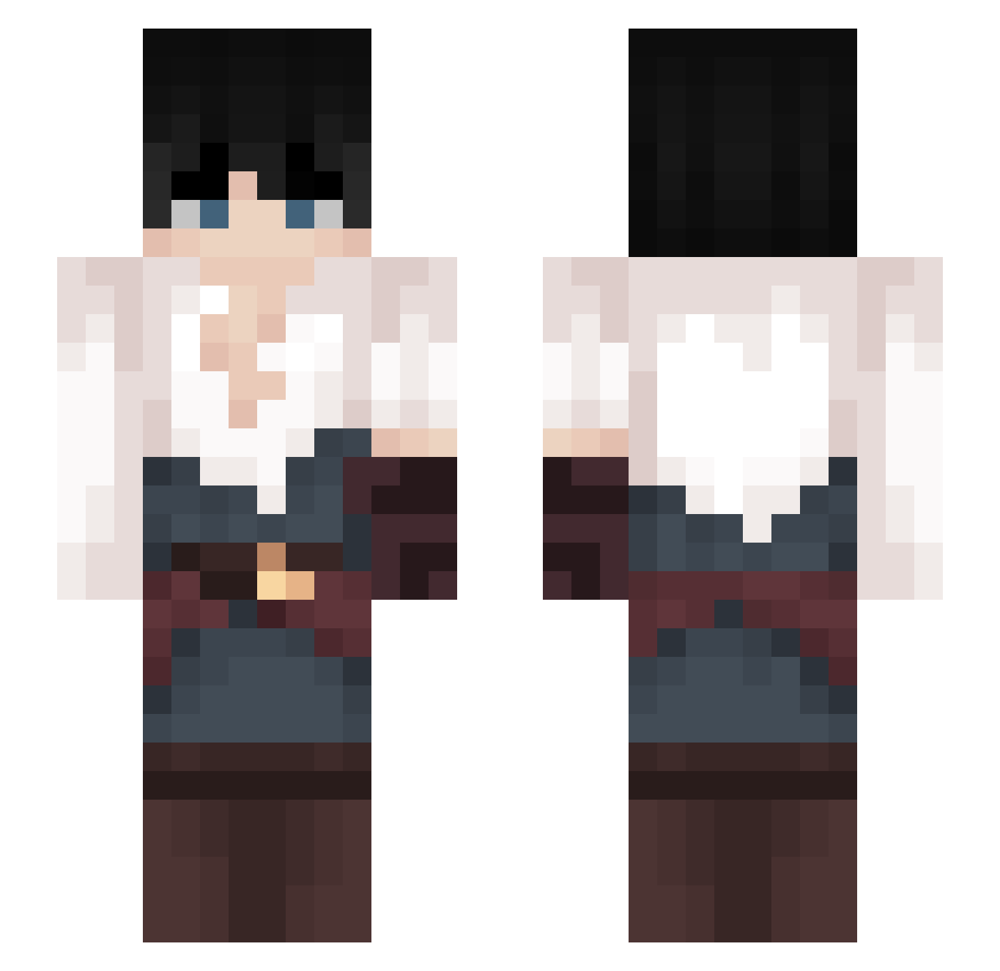 LiteralChicken Minecraft skin, front and back view
