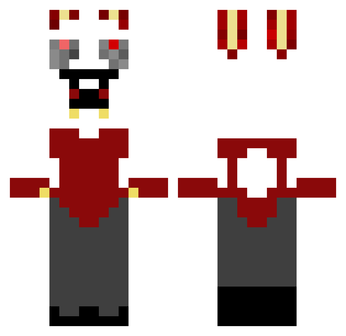 iziyorik Minecraft skin, front and back view