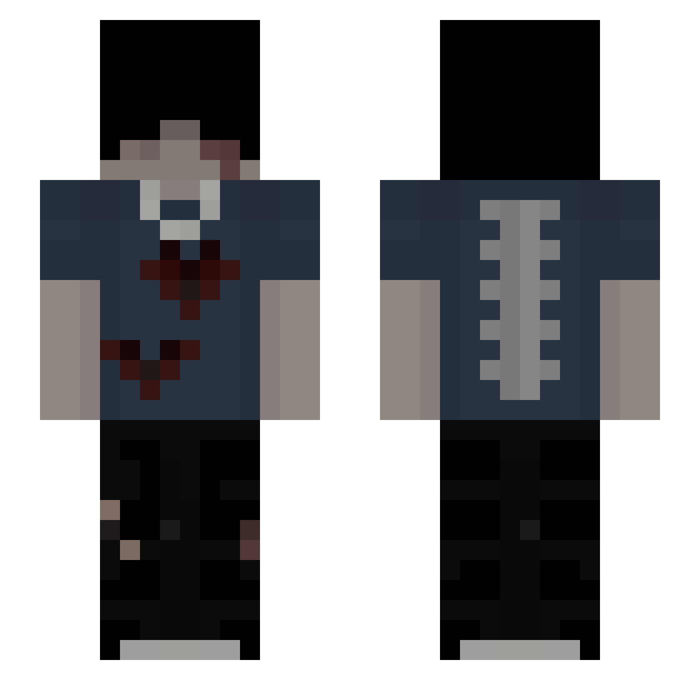 Drakoli Minecraft skin, front and back view