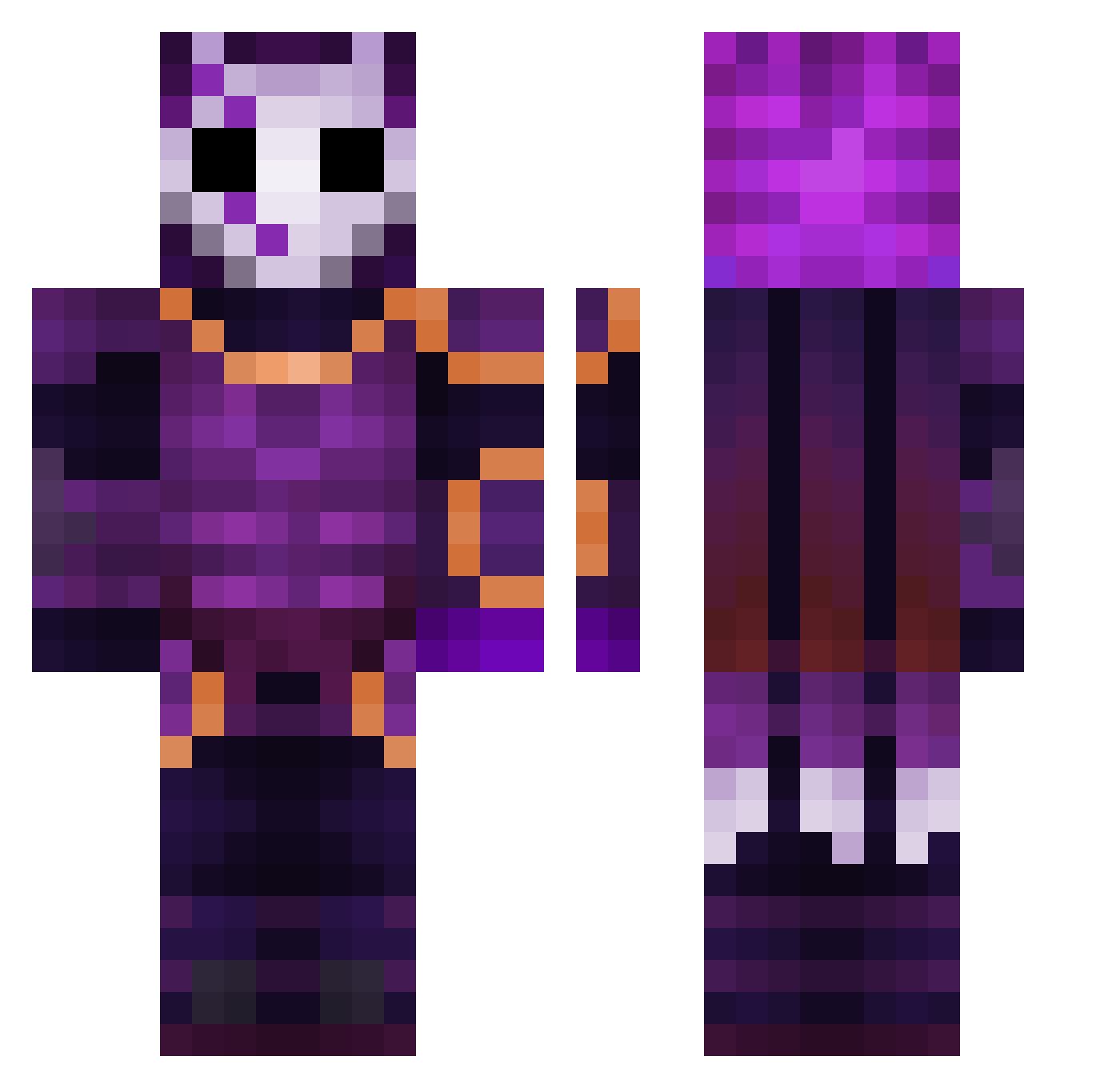 willfullPoet Minecraft skin, front and back view