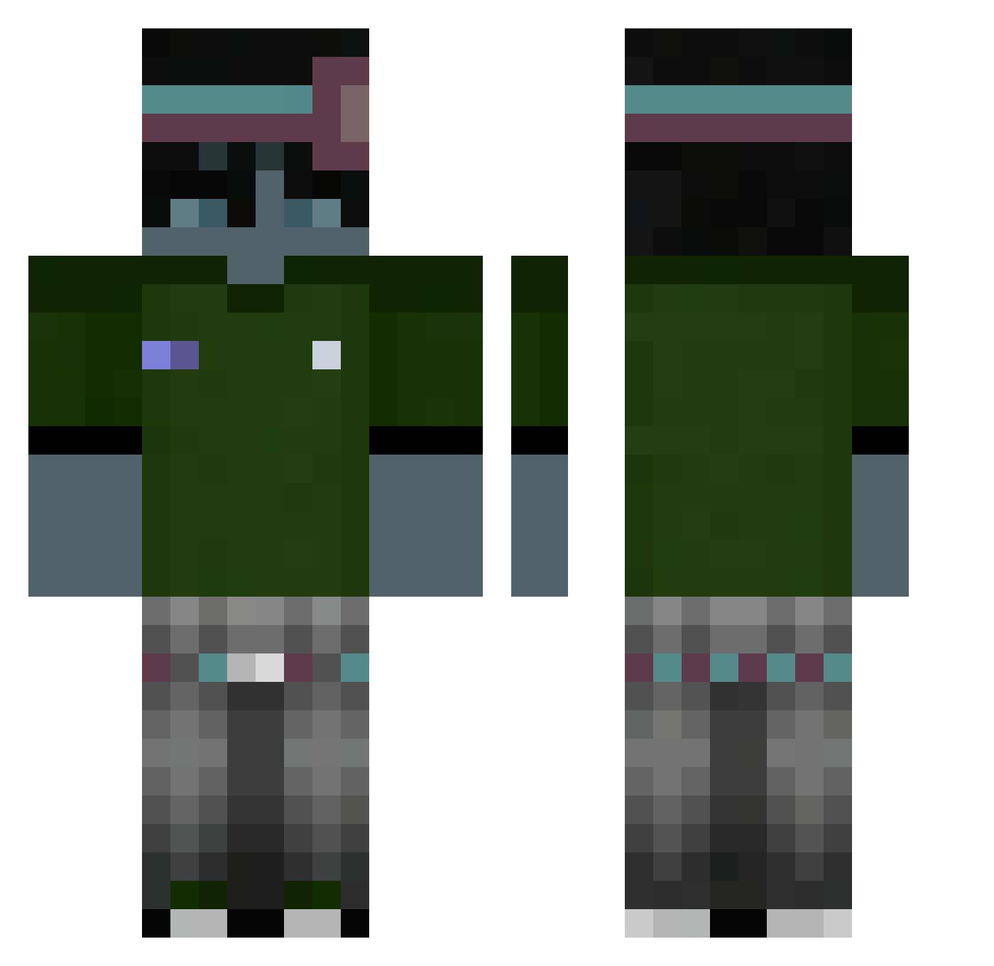 BIgmantinz Minecraft skin, front and back view