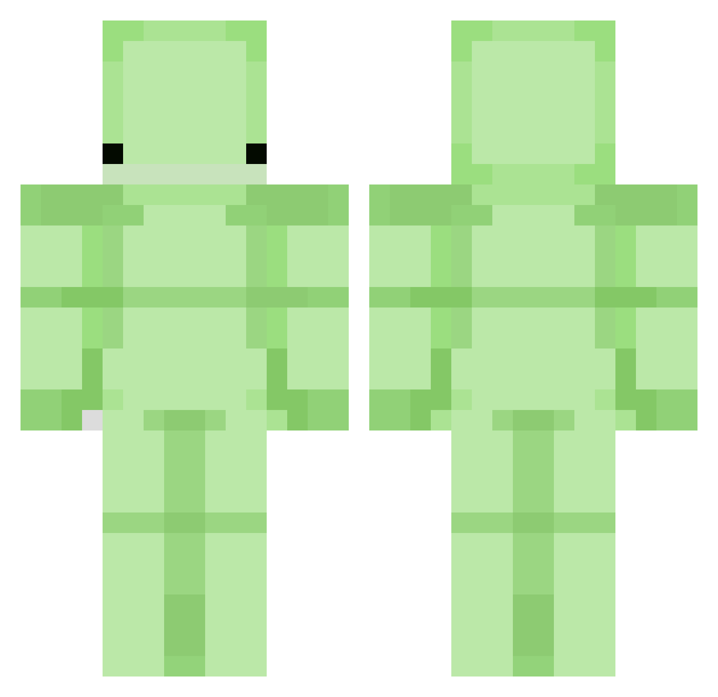 SPIDERGED Minecraft skin, front and back view