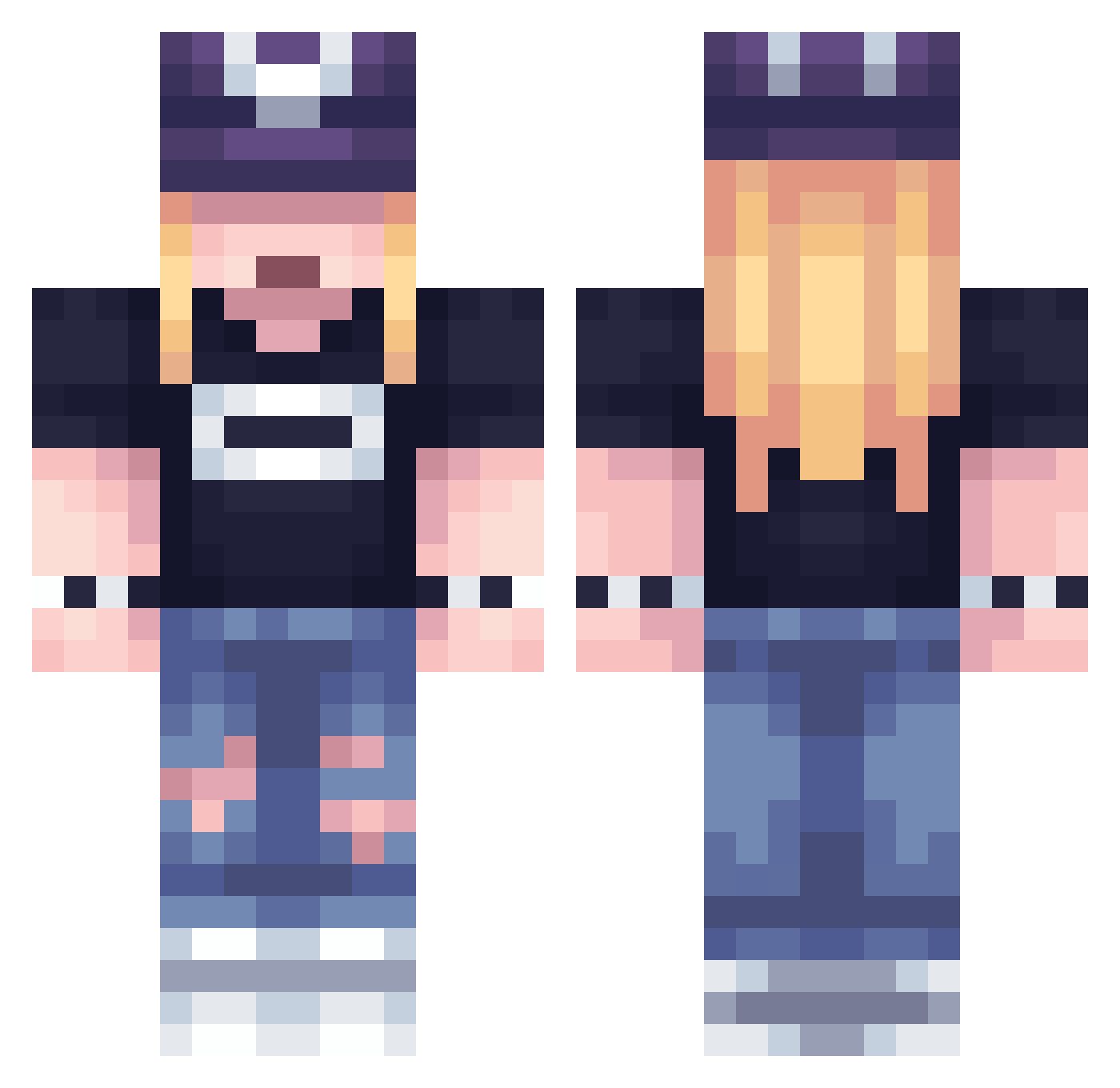 Gaz3 Minecraft skin, front and back view