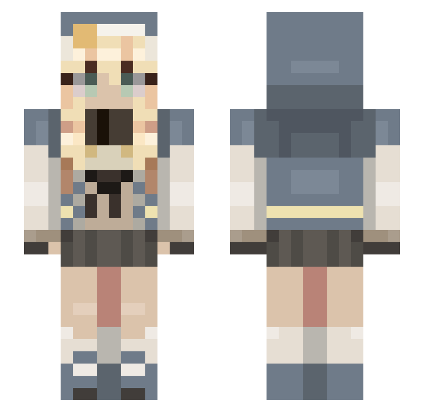 CherryMXClears Minecraft skin, front and back view