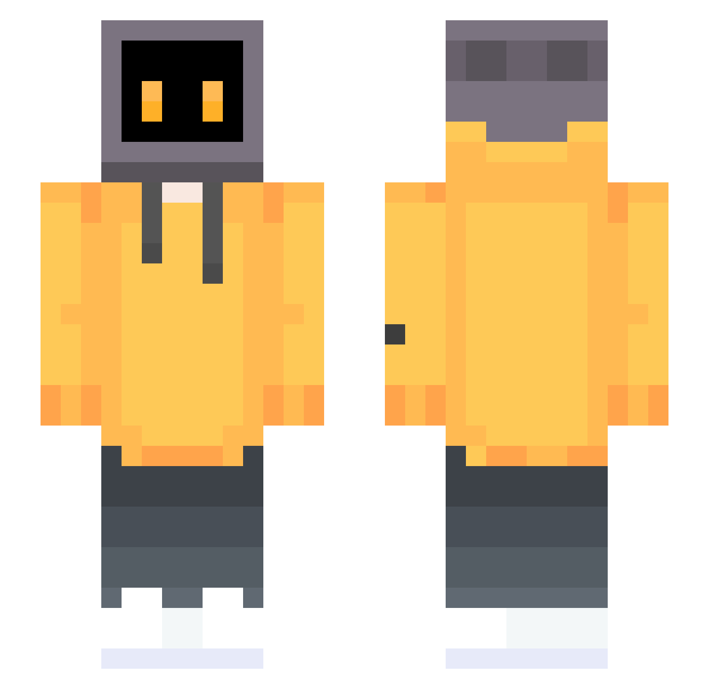 radicaledweird Minecraft skin, front and back view