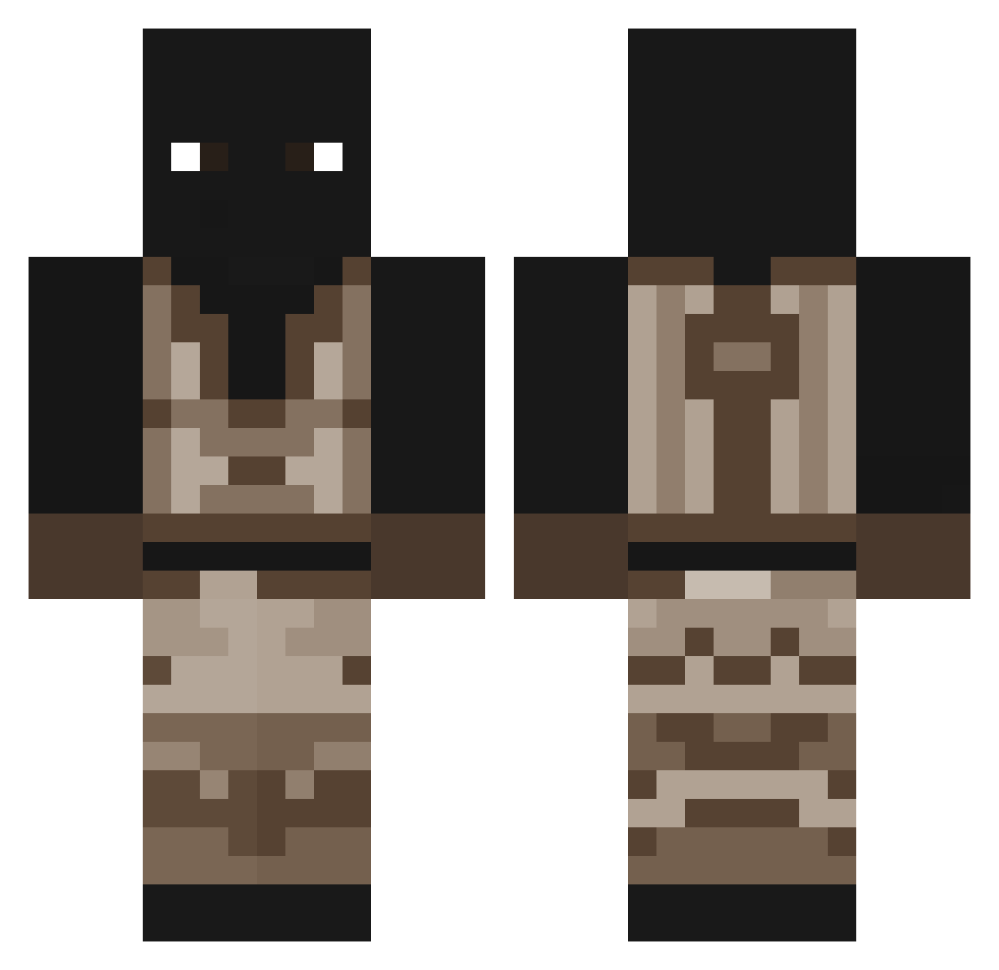 QusseKaj Minecraft skin, front and back view