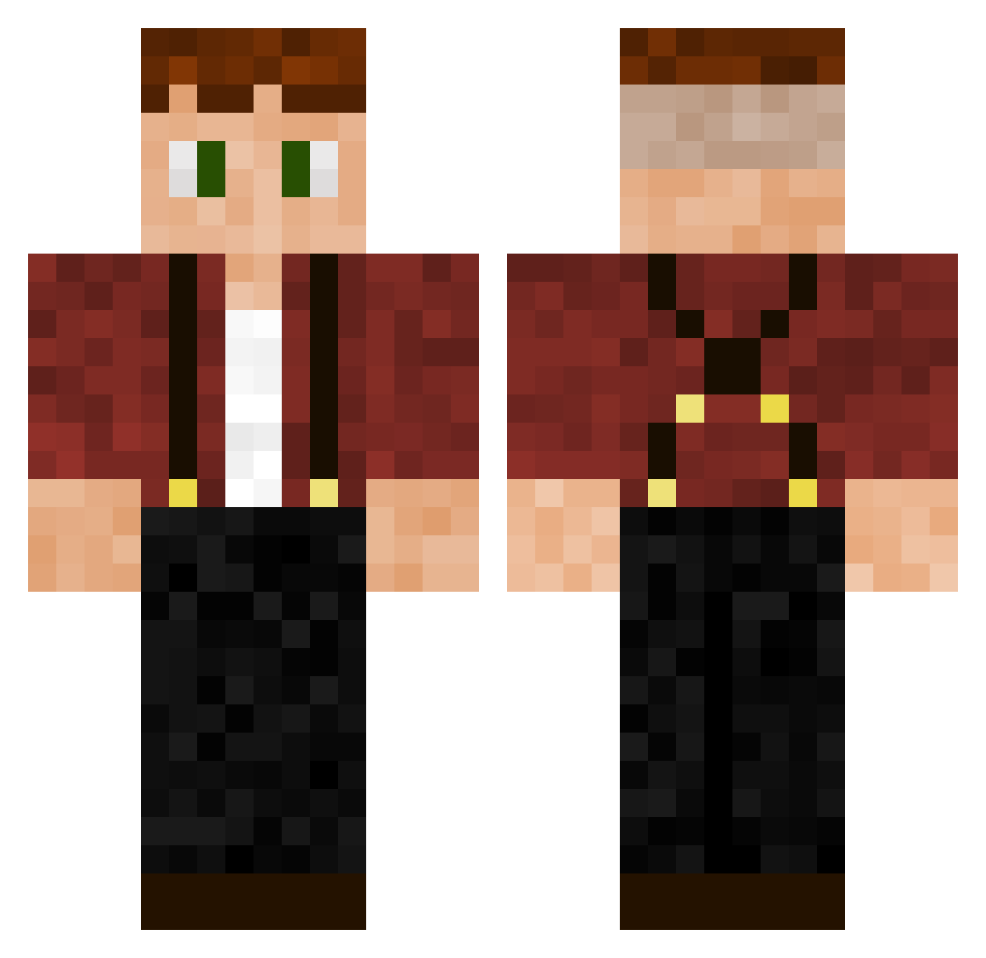 ZaNaZ Minecraft skin, front and back view