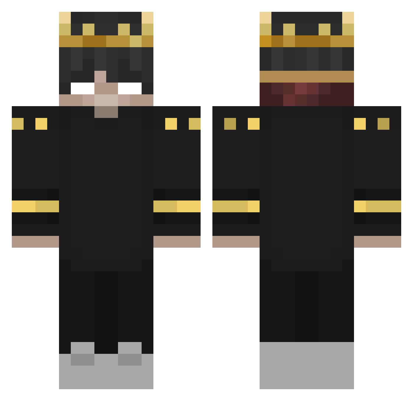 k1mg_ Minecraft skin, front and back view