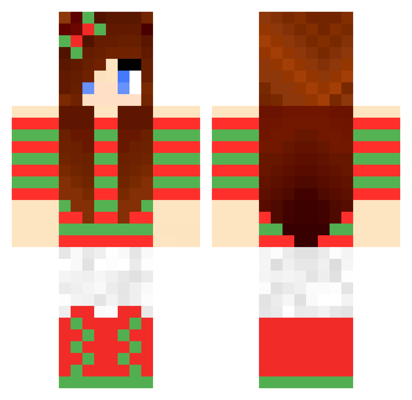 Reel Minecraft skin, front and back view