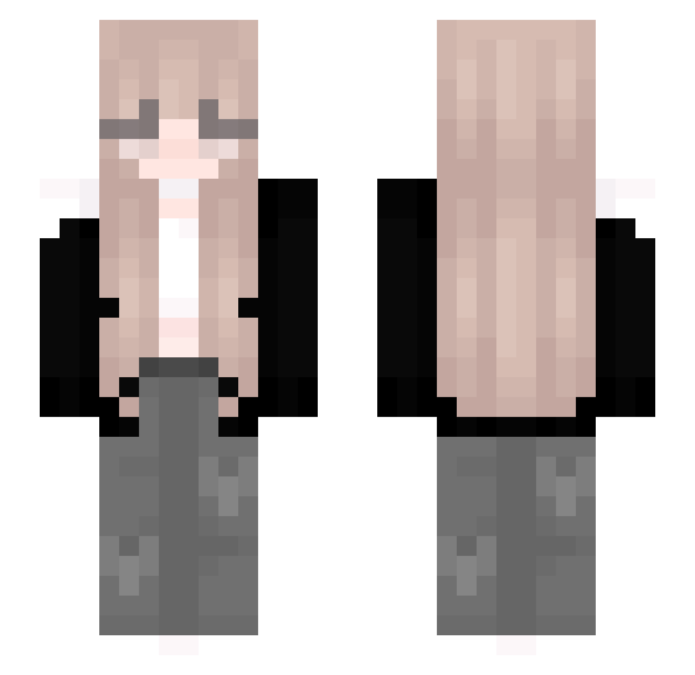 Wikster110 Minecraft skin, front and back view