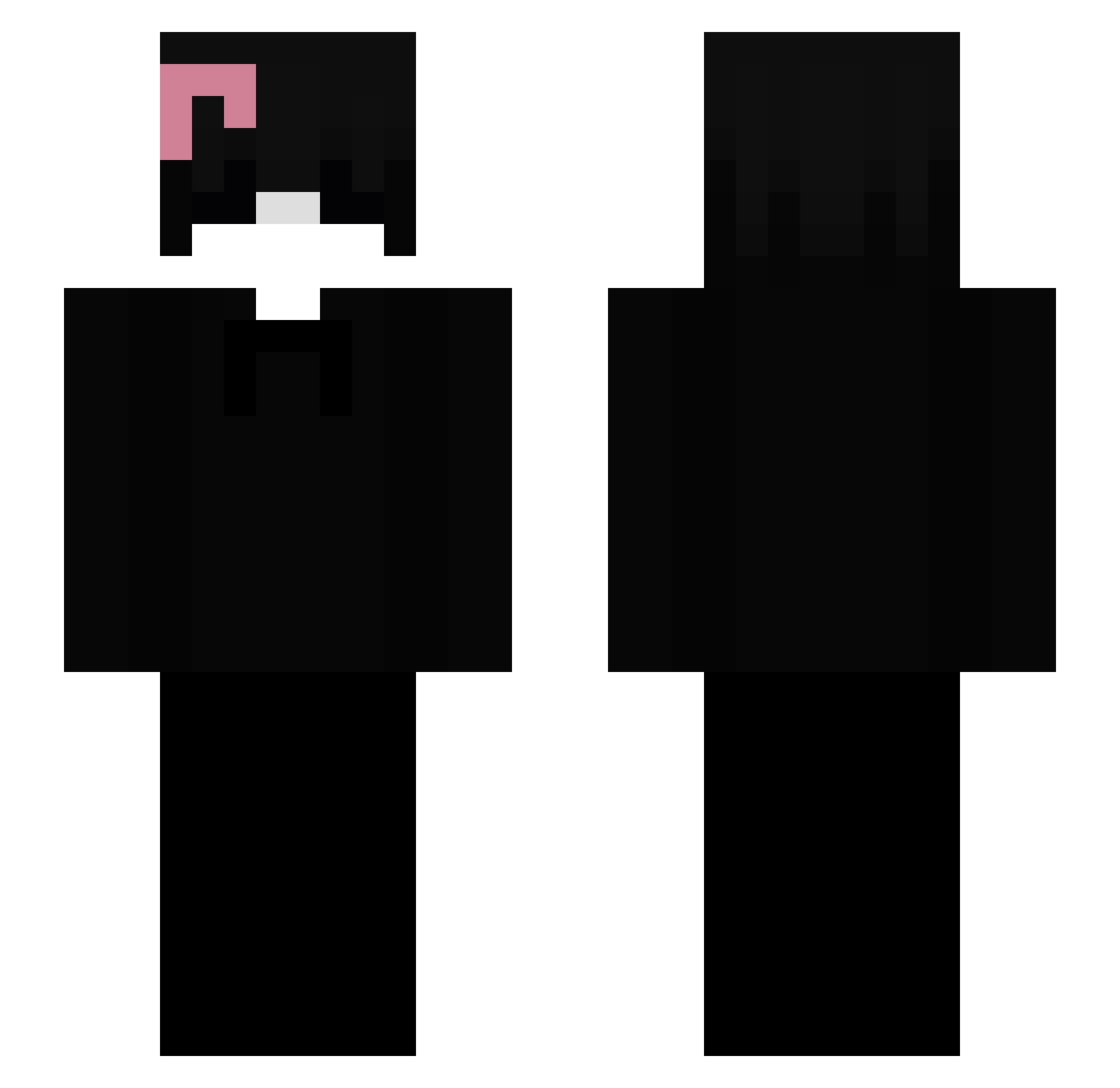 Gotico Minecraft skin, front and back view