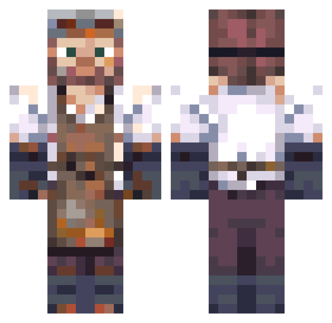 SwampMud Minecraft skin, front and back view