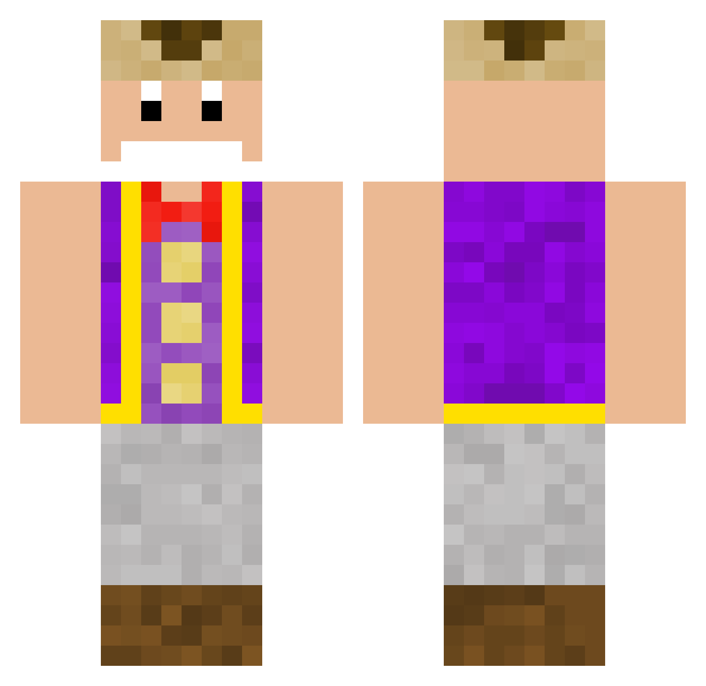 TheOrangeBlight Minecraft skin, front and back view