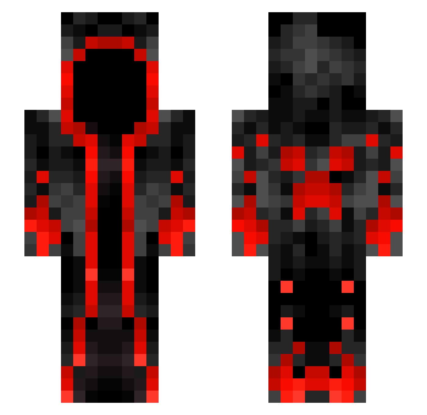 Reaper1302 Minecraft skin, front and back view