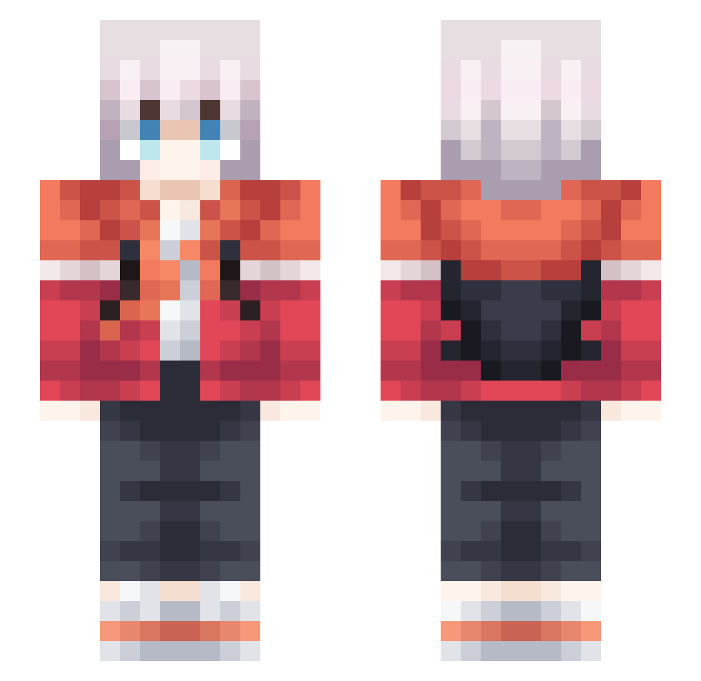 Shellam Minecraft skin, front and back view