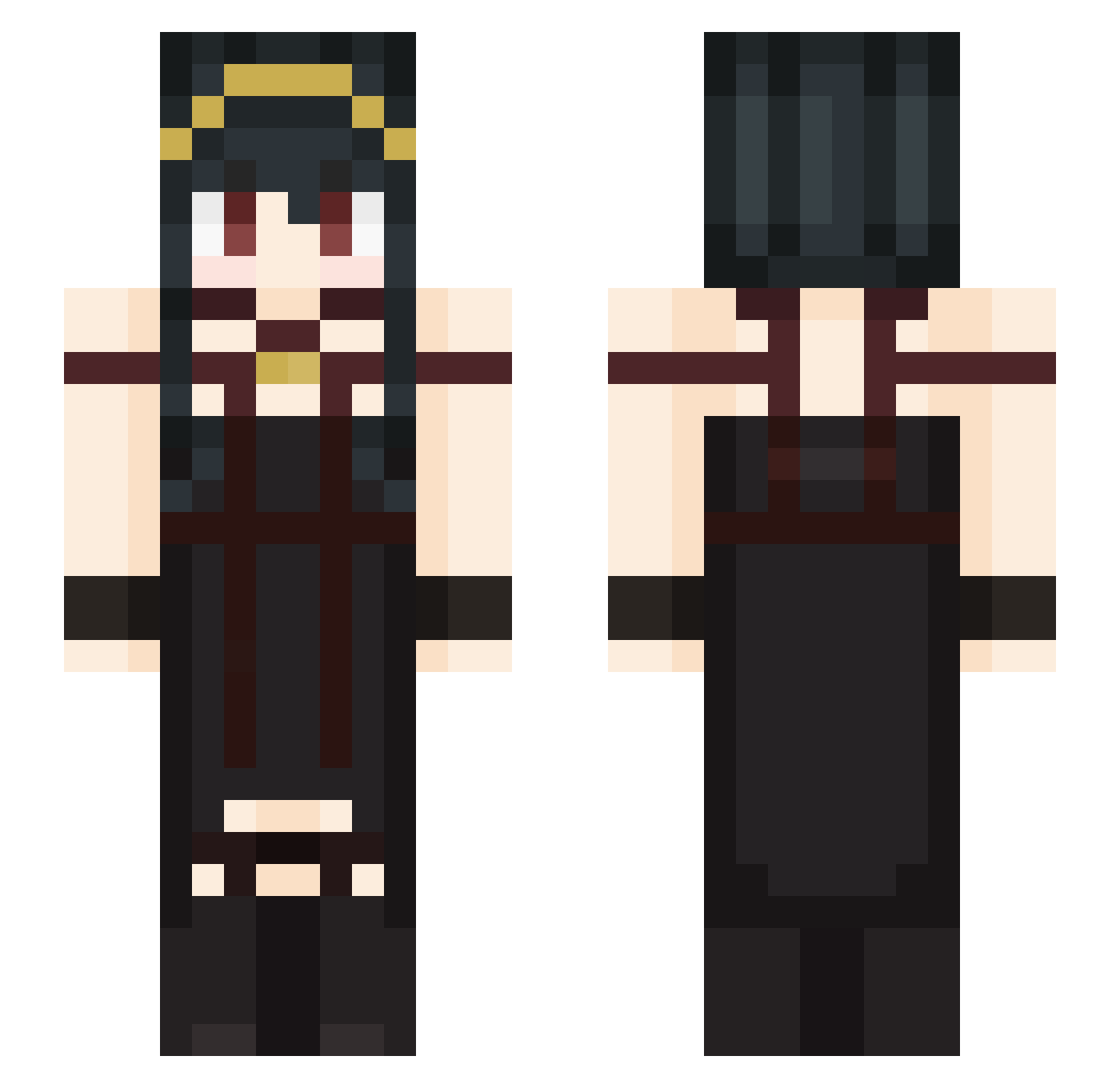 Yxseen__ Minecraft skin, front and back view
