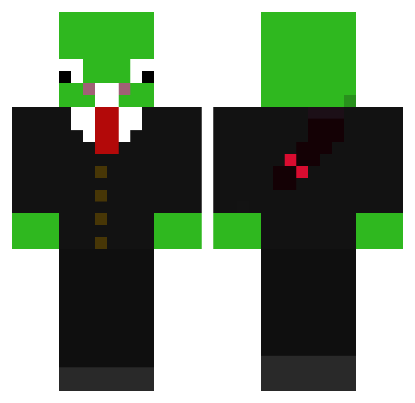 VirusLulu Minecraft skin, front and back view