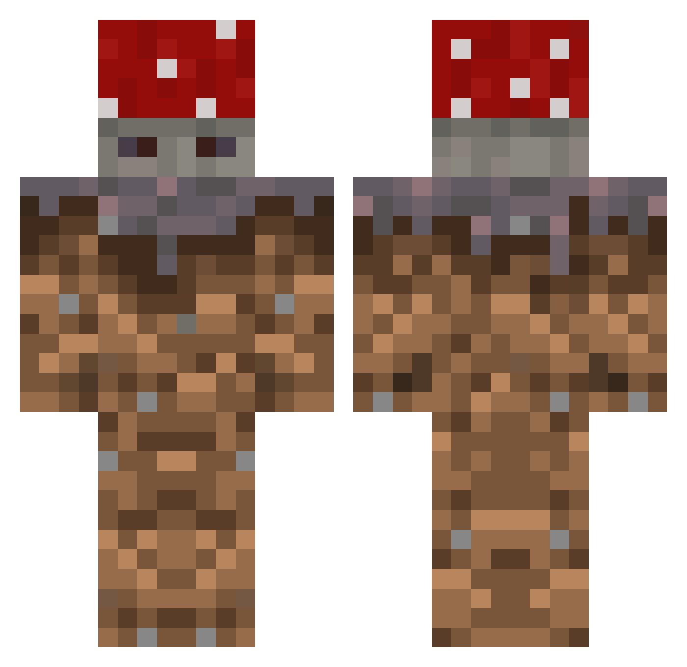 fmika Minecraft skin, front and back view
