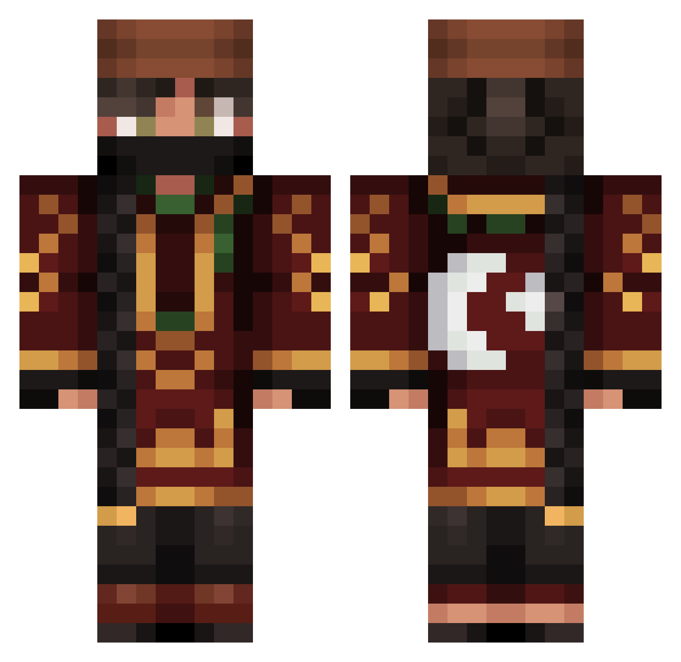 NotIbaddie Minecraft skin, front and back view
