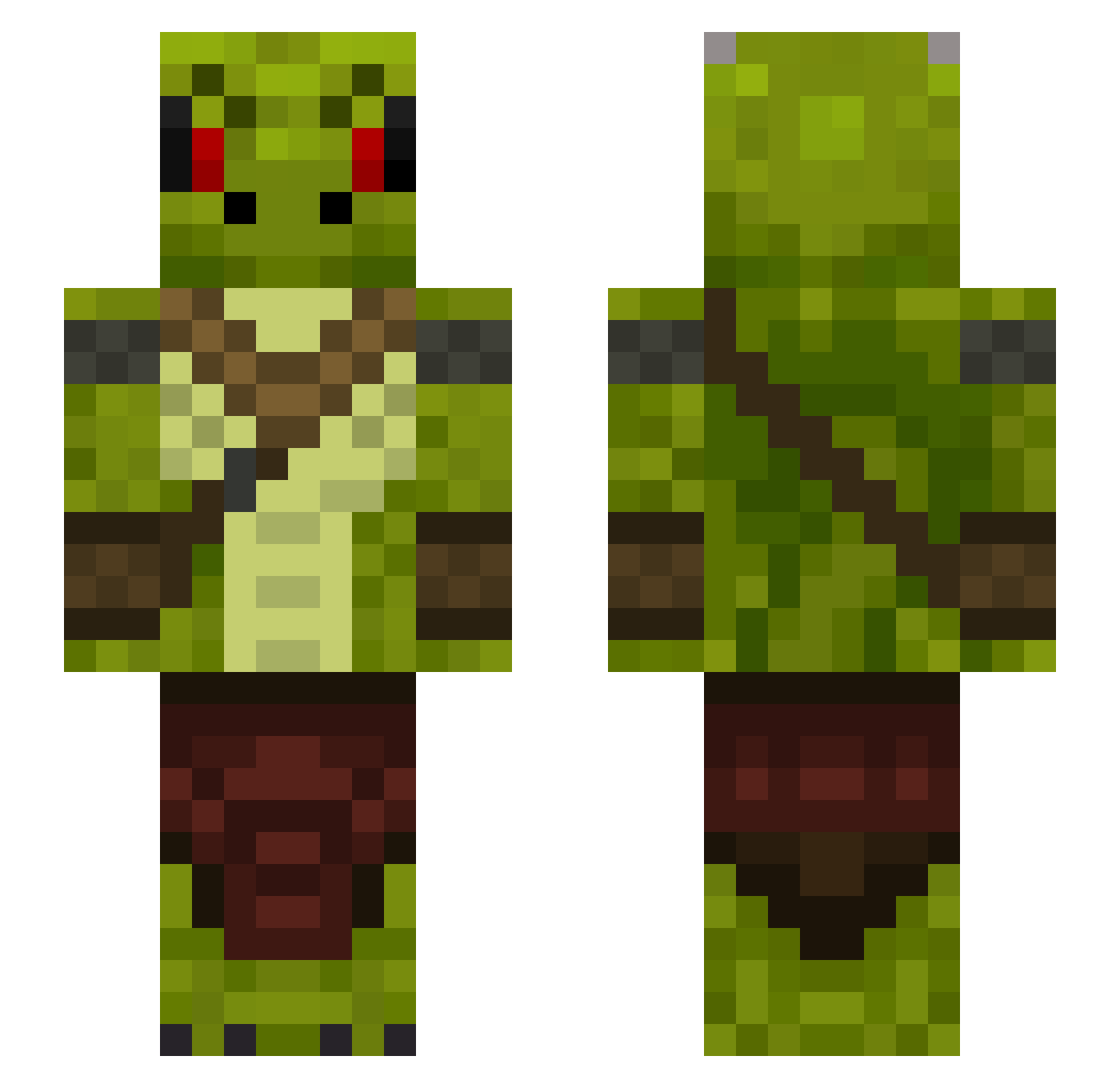 RaggioDiSole93 Minecraft skin, front and back view