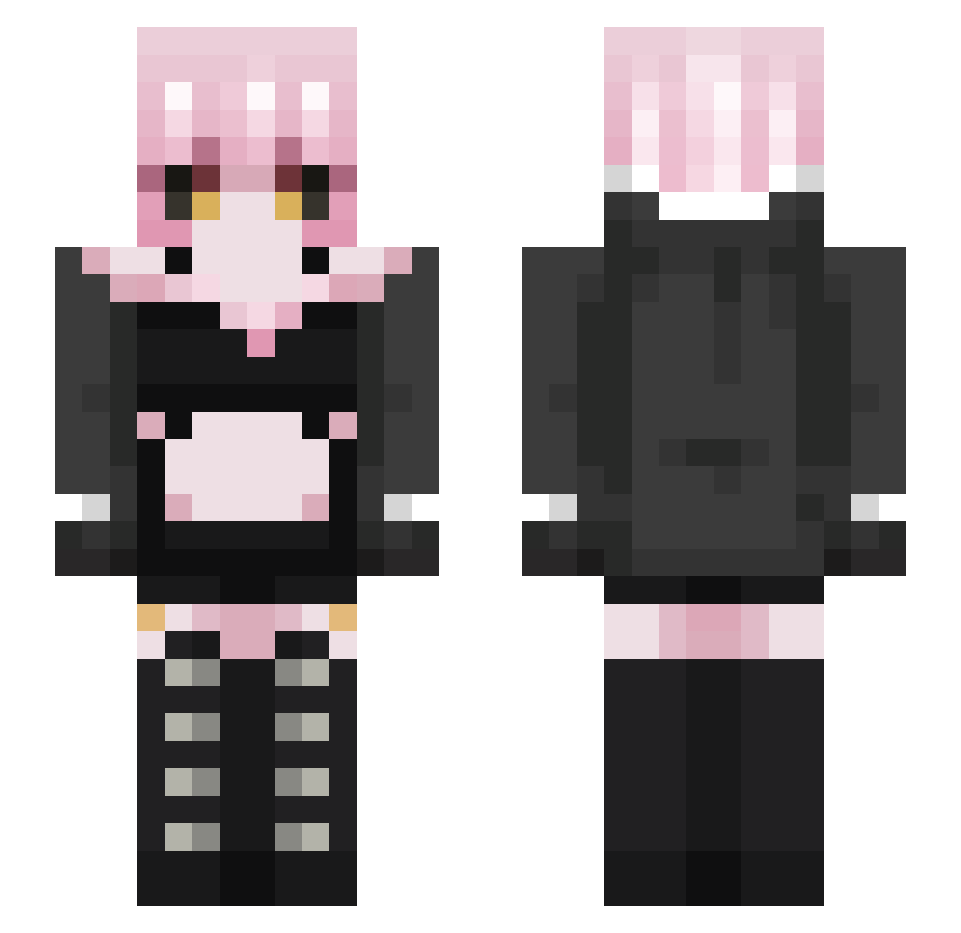 Silver_LN Minecraft skin, front and back view