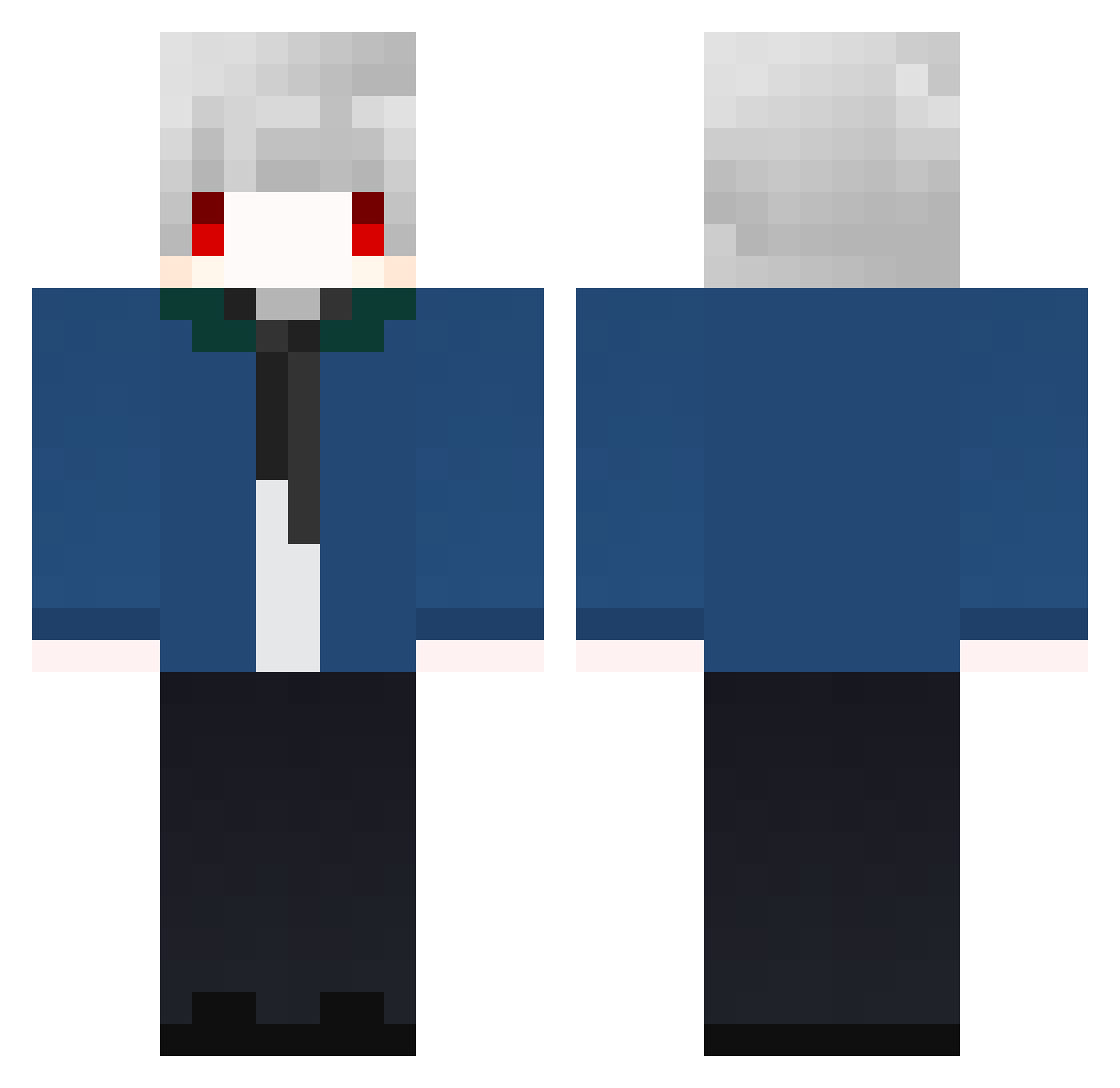 Provisionary Minecraft skin, front and back view